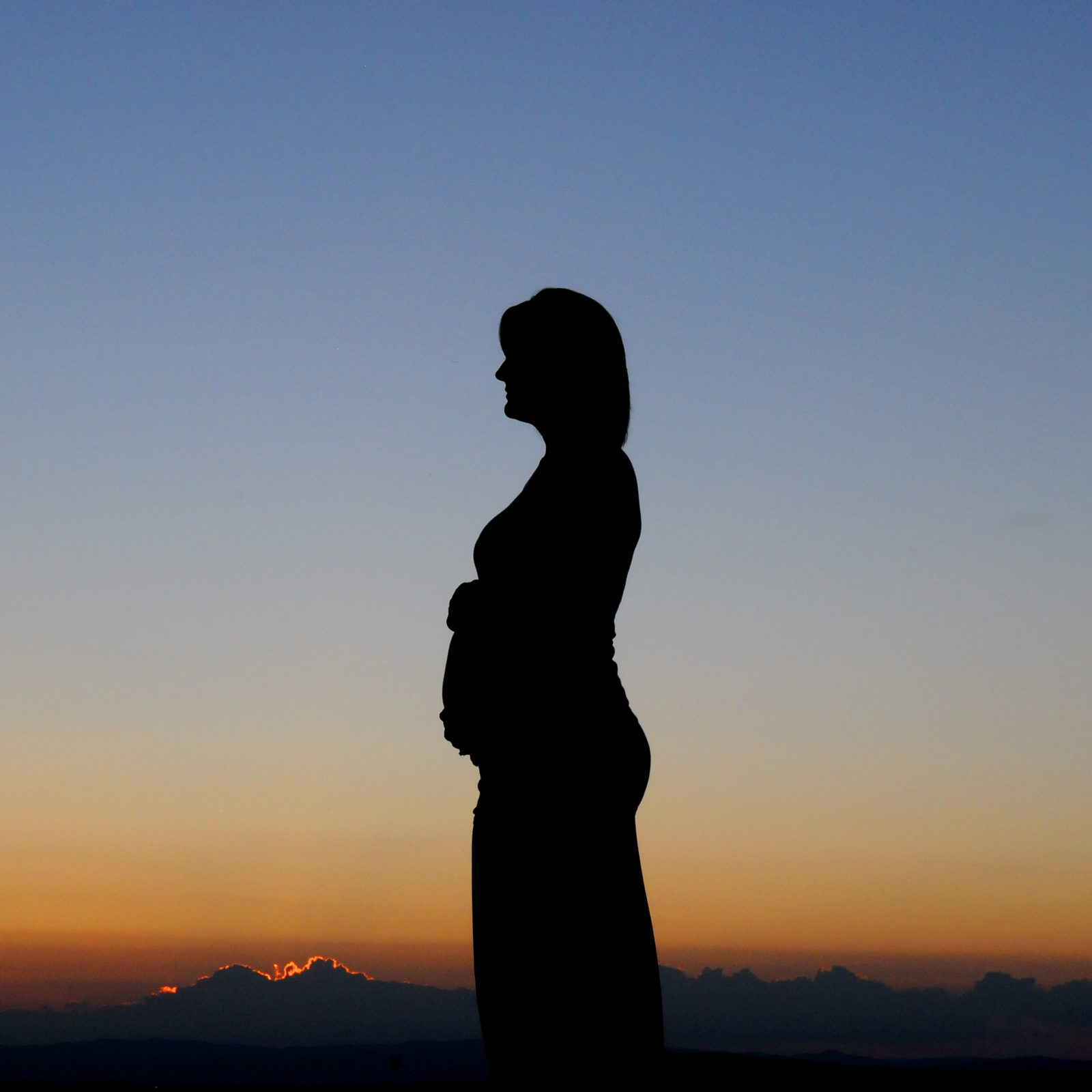Maternity photograph silhouette